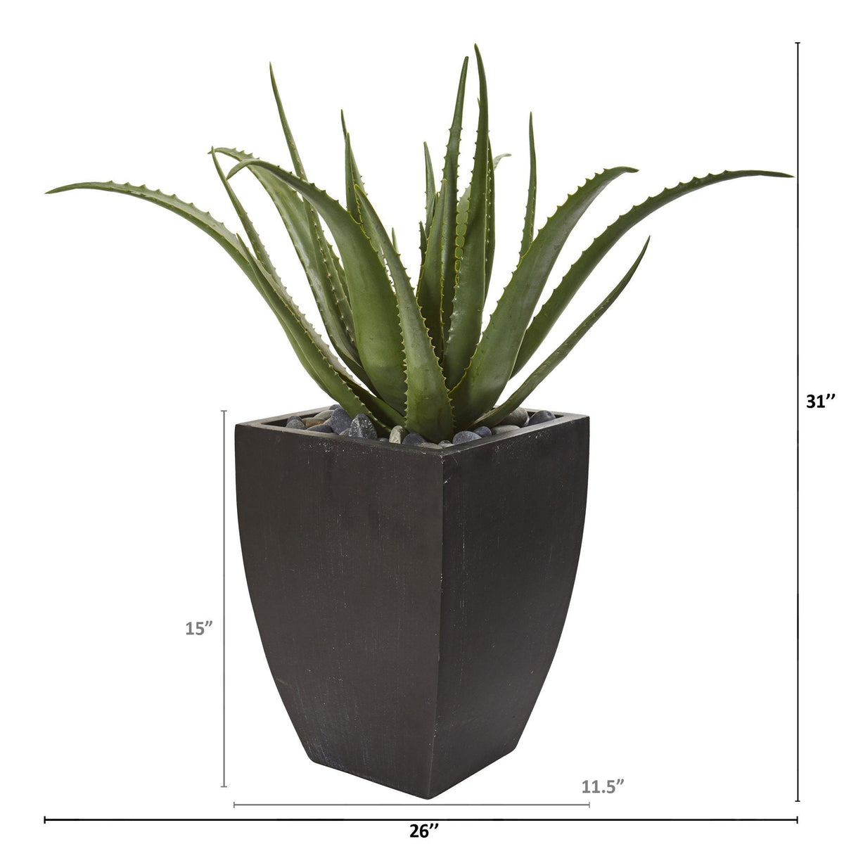 31” Aloe Artificial Plant in Black Planter, photo 2 of 2