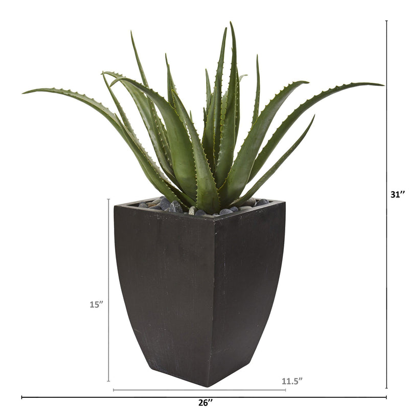 31” Aloe Artificial Plant in Black Planter, photo 2 of 2