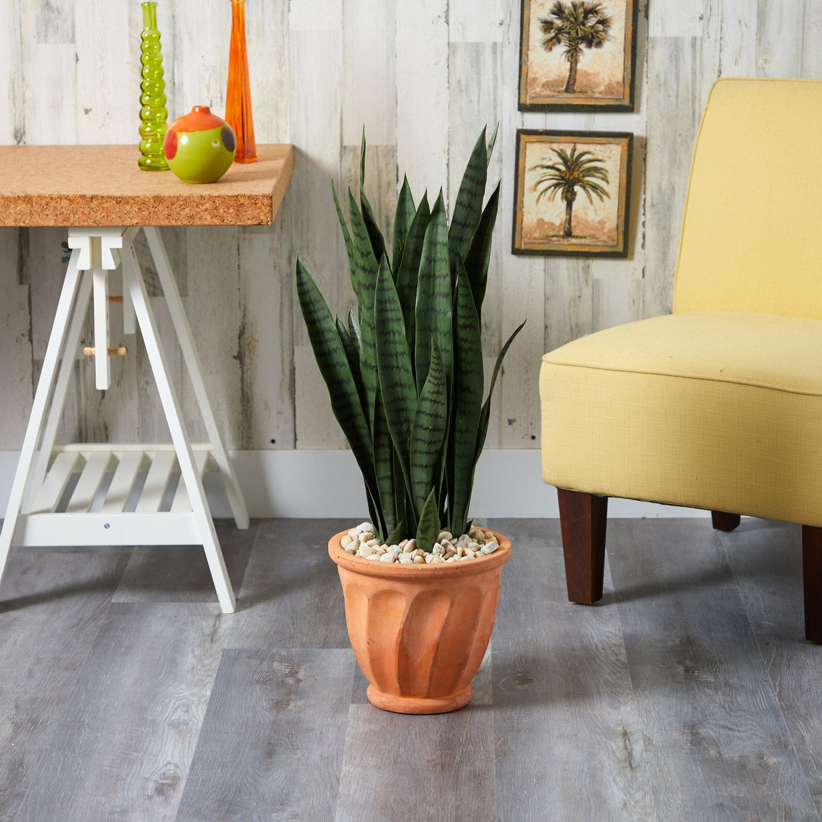 32” Sansevieria Artificial Plant in Terra-Cotta Planter, photo 3 of 3