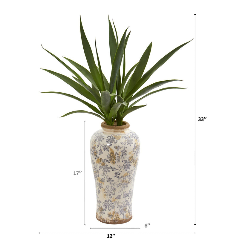 33” Double Yucca Artificial Plant in Designer Planter, photo 2 of 2