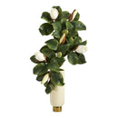 33” Magnolia Artificial Plant in Cream Planter with Gold Base