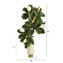 33” Magnolia Artificial Plant in Cream Planter with Gold Base