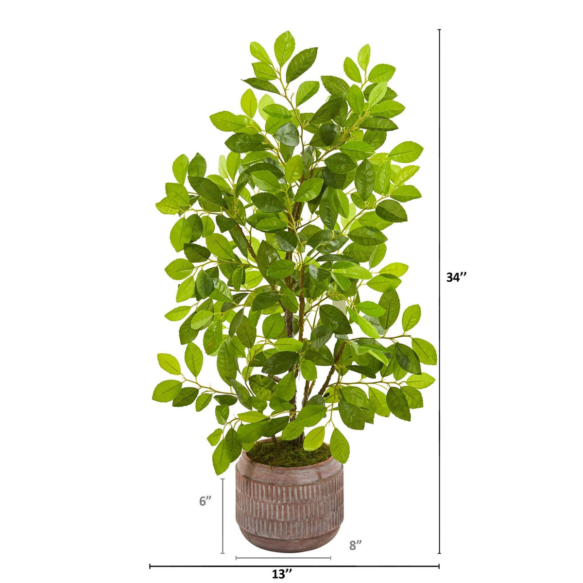 34” Ficus Artificial Tree in Stoneware Planter, photo 2 of 2