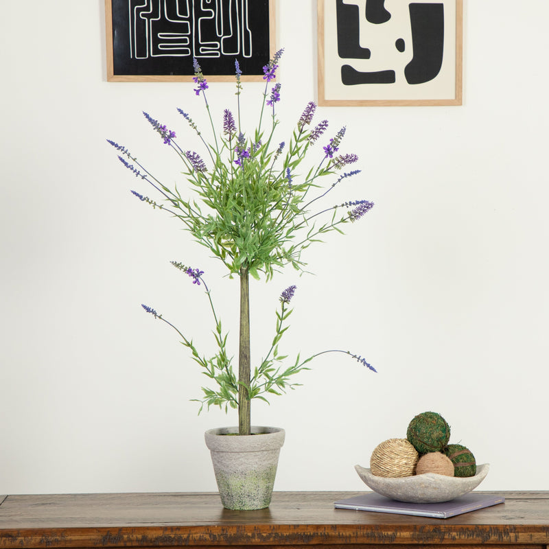 34” Lavender Topiary Artificial Tree, photo 5 of 5
