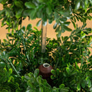 34” UV Resistant Artificial Boxwood Topiary Cone Tree in Decorative White Planter (Indoor/Outdoor)