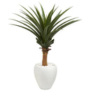 3.5' Agave Artificial Plant in White Planter