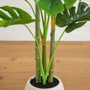 3.5' Artificial Monstera Tree in White Round Planter