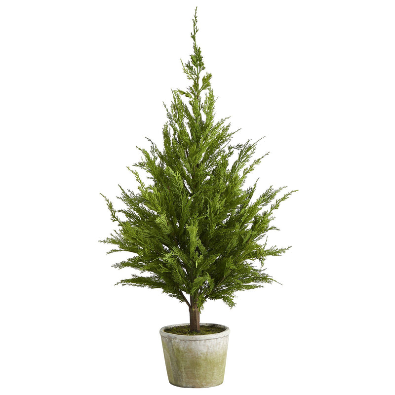 3.5’ Cedar Pine “Natural Look” Artificial Tree in Decorative Planter
