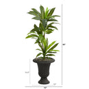 3.5’ Dracaena Artificial Plant in Charcoal Urn (Real Touch)