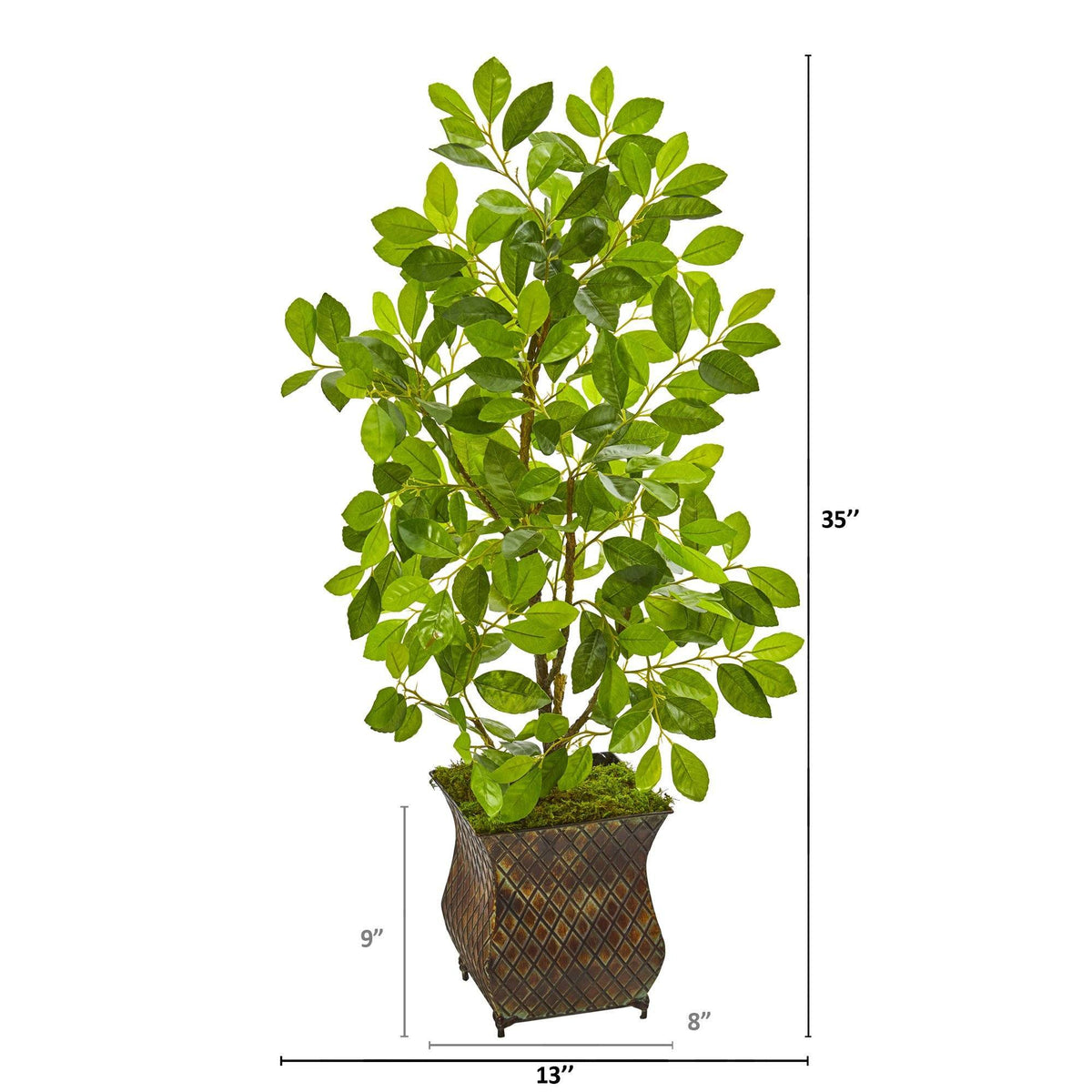 35” Ficus Artificial Tree in Decorative Metal Planter, photo 2 of 2