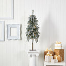 3.5’ Flocked Washington Alpine Christmas Tree with 50 White Warm LED lights and 168 Bendable Branches