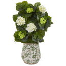 35” Hydrangea Artificial Plant in Decorative Vase