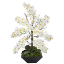 35” Mixed Phalaenopsis Orchid Artificial Arrangement in Black Vase