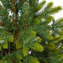 3.5’ North Carolina Fir Artificial Christmas Tree with 150 Clear Lights and 563 Bendable Branches in Gray Planter with Stand