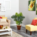 3.5’ Philodendron Artificial Plant in Brown Planter (Real Touch)