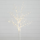 35” Pre-Lit Artificial White Birch Branches with 80 Warm White LED Lights - Set of 2