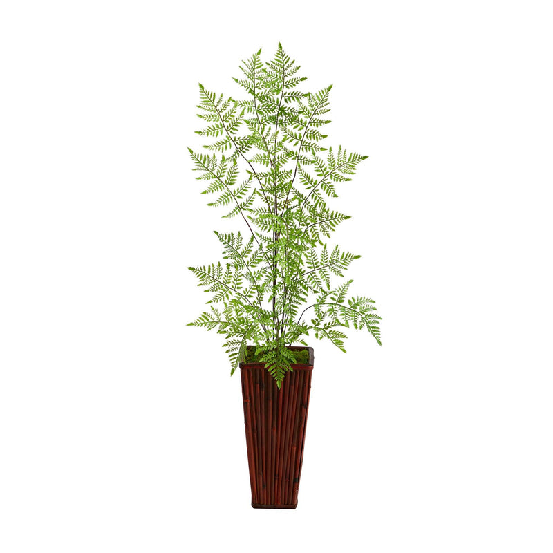 3.5’ Ruffle Fern Artificial Tree in Bamboo Planter
