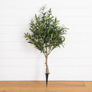 3.5' UV Resistant Artificial Olive Bush with Integrated Ground Stake (Indoor/Outdoor)