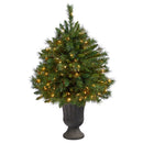 3.5’ Wyoming Mixed Pine Artificial Christmas Tree with 150 Clear Lights and 270 Bendable Branches in Charcoal Urn