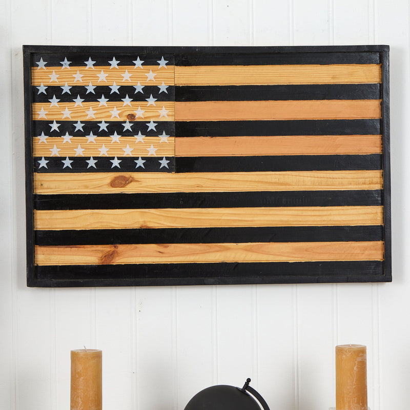 36” American Wood Flag Wall Decor