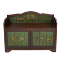 36’’ Antique Floral Art Bench with Drawers