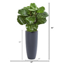 36” Fiddle Leaf Artificial Plant in Gray Planter
