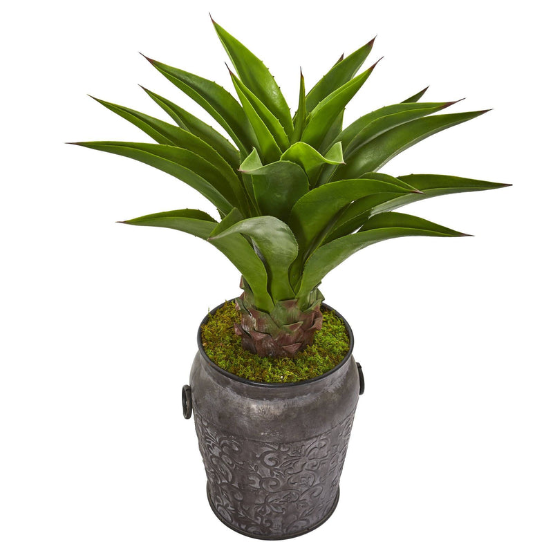 37” Agave Artificial Plant in Metal Planter, photo 3 of 4