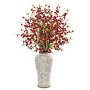 37” Cherry Blossom Artificial Arrangement in Decorative Vase