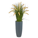 37” Onion Grass Artificial Plant in Gray Planter