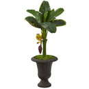 38” Banana Artificial Tree in Charcoal Urn