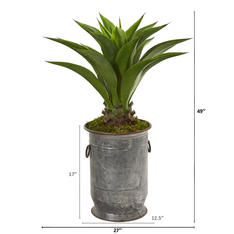 39” Agave Artificial Plant in Metal Planter, photo 2 of 4