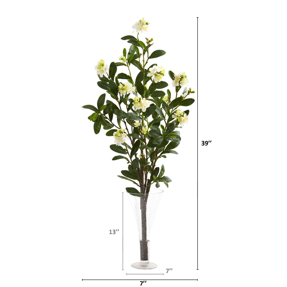 39” Peach Blossom Artificial Arrangement in Flared Vase, photo 2 of 2