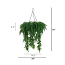 39” UV Resistant Artificial Mixed Ferns Plant in Hanging Ring (Indoor/Outdoor)