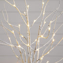 4' 5' 6' Pre-Lit Artificial  White Birch Trees - Set of 3
