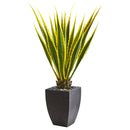 4’ Agave Artificial Plant in Black Planter
