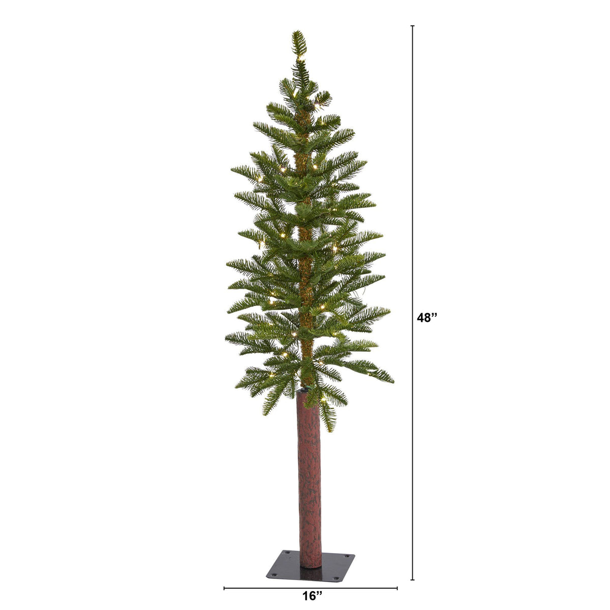 4’ Alaskan Alpine Artificial Christmas Tree with 50 Clear Microdot (Multifunction) LED Lights and 56 Bendable Branches, photo 2 of 6