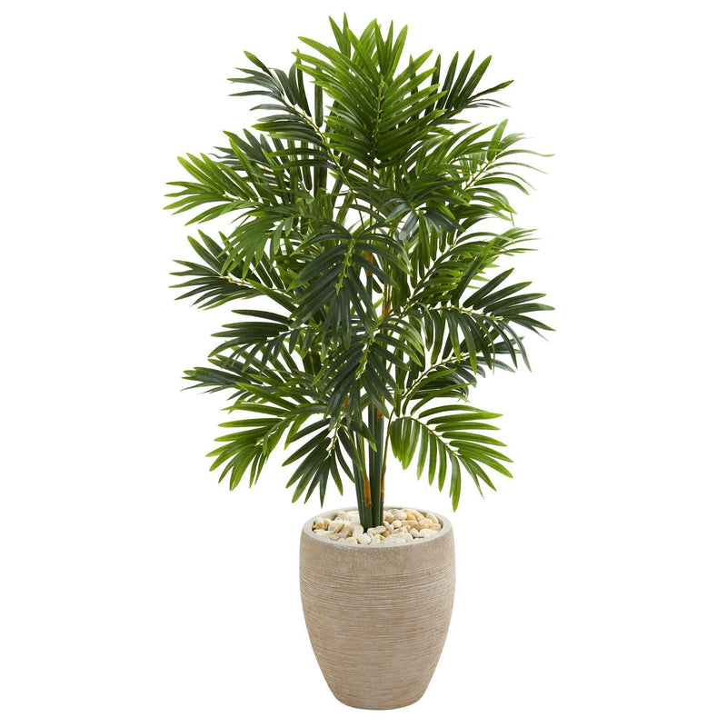 4’ Areca Artificial Palm Tree in Sand Colored Planter, photo 5 of 5