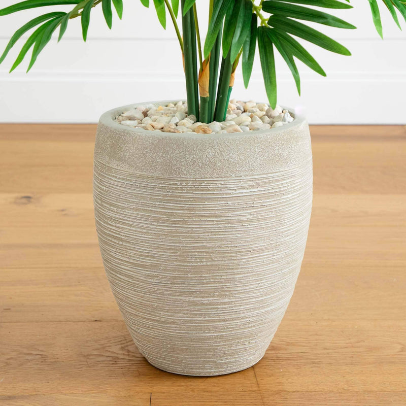 4’ Areca Artificial Palm Tree in Sand Colored Planter, photo 4 of 5