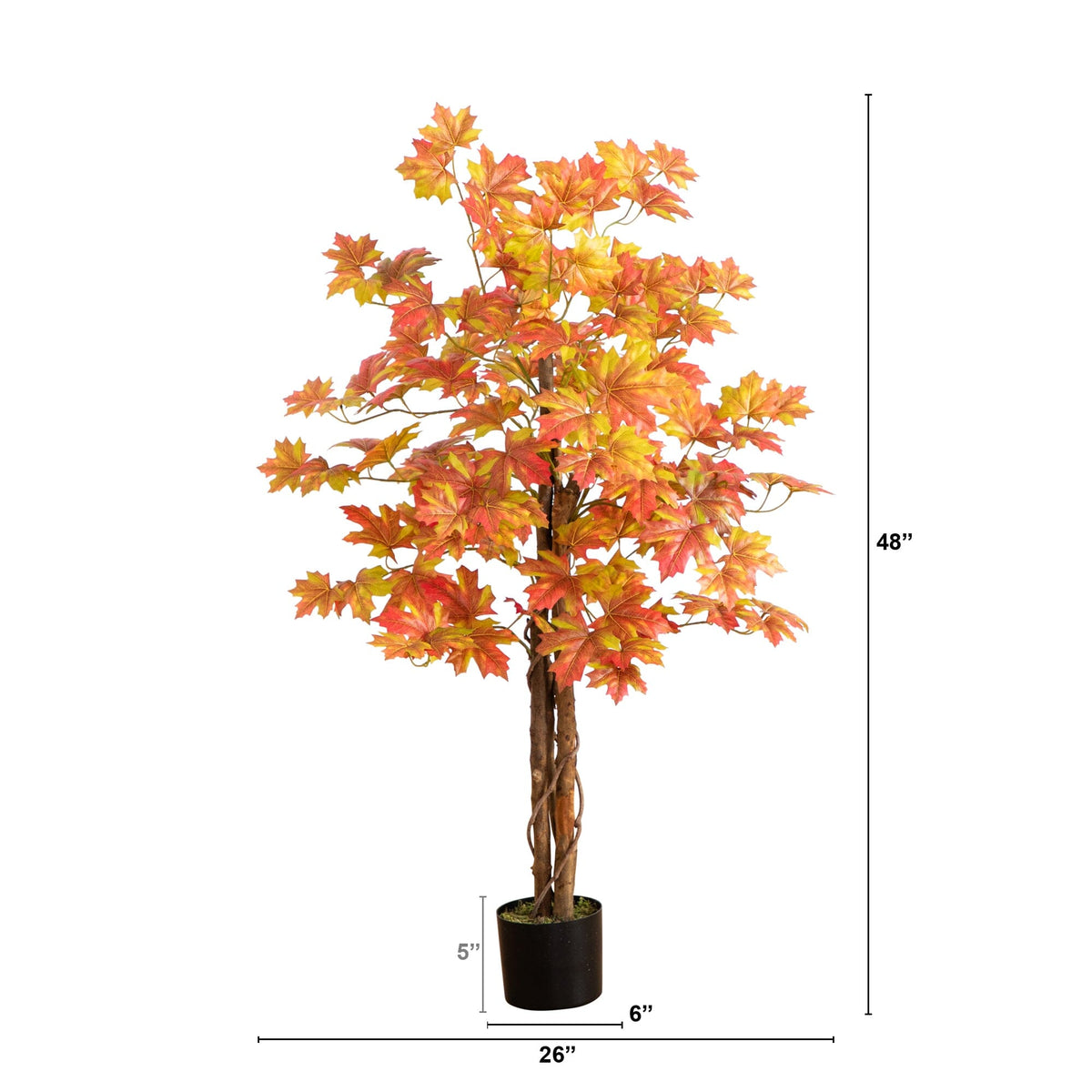 4’ Artificial Deluxe Fall Maple Tree, photo 5 of 6