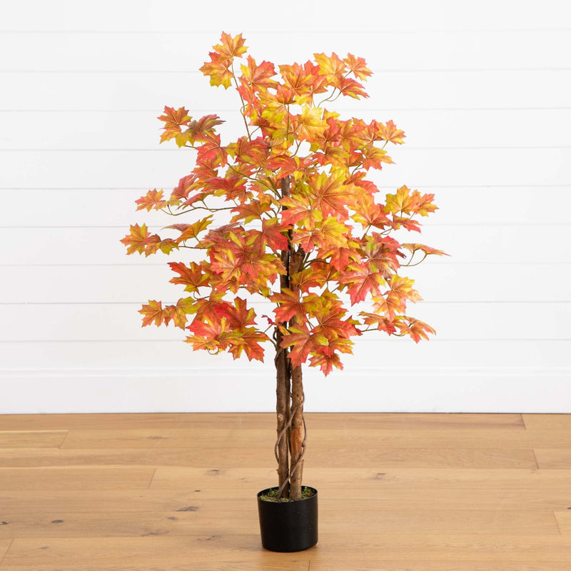 4’ Artificial Deluxe Fall Maple Tree, photo 3 of 6