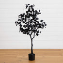 4' Artificial Halloween Black Eucalyptus Tree