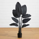 4' Artificial Halloween Black Traveler's Palm Tree