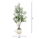 4’ Artificial Olive Tree in White Decorative Planter