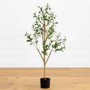 4’ Artificial Olive Tree with Natural Trunk