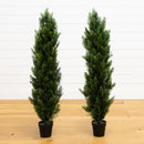 4’ Artificial Topiary Cedar Tree UV Resistant (Indoor/Outdoor) - Set of 2