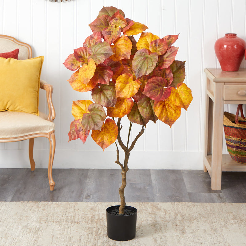 4’ Autumn Umbrella Ficus Fall Artificial Tree, photo 4 of 5