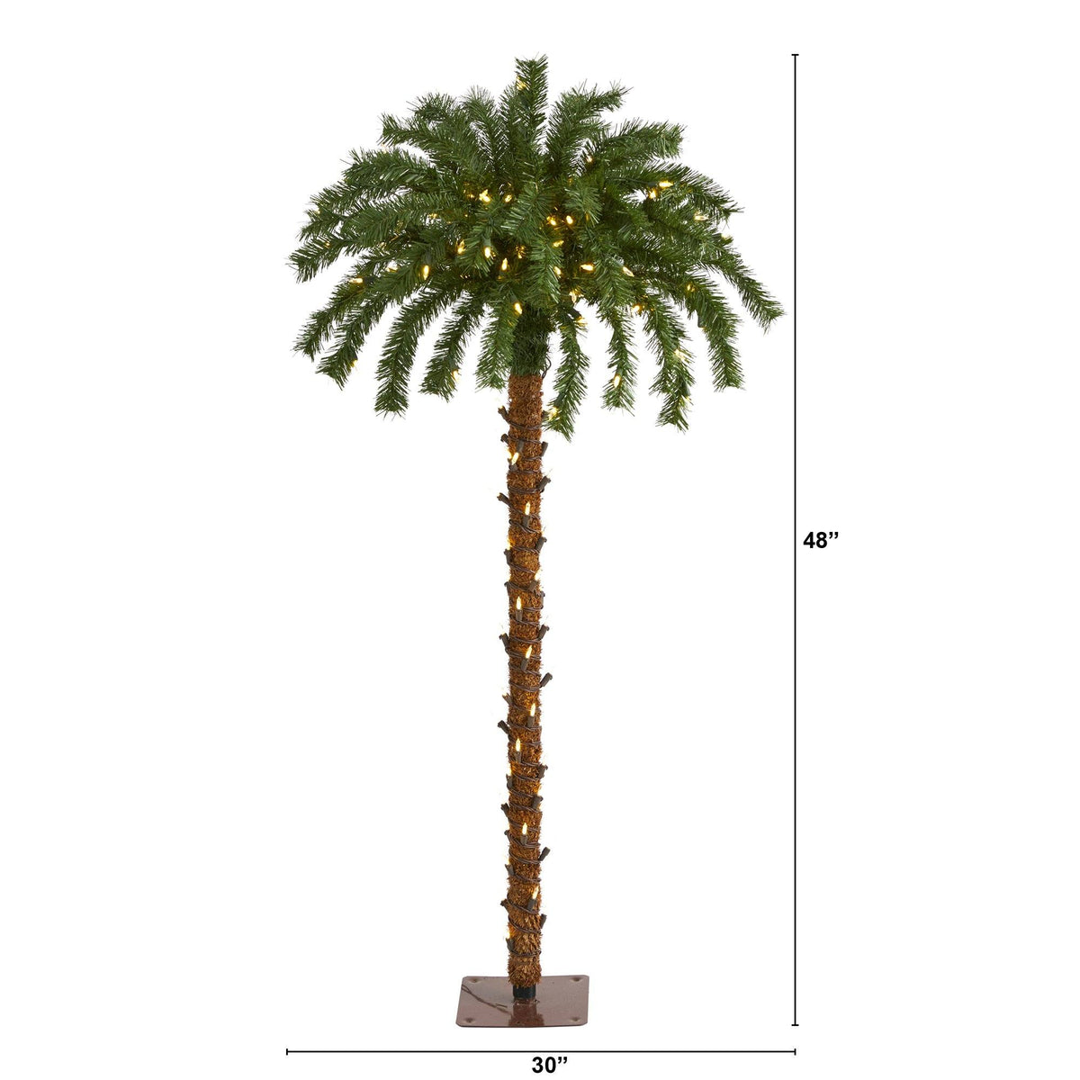 4’ Christmas Palm Artificial Tree with 150 Warm White LED Lights, photo 2 of 8