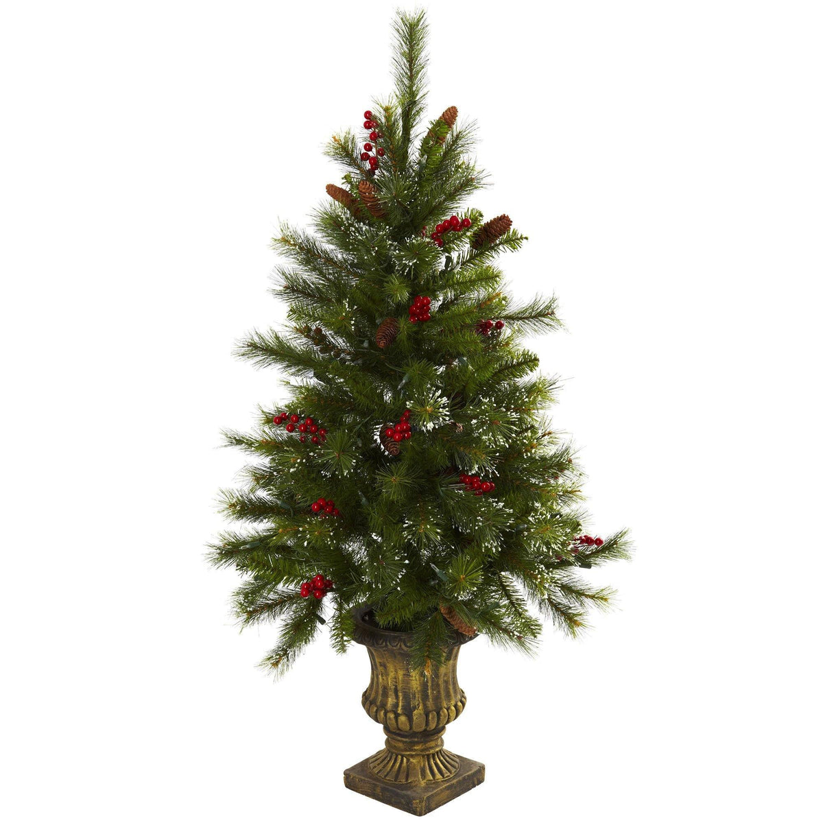 4’ Christmas Tree w/Berries, Pine Cones, LED Lights & Decorative Urn, photo 2 of 2