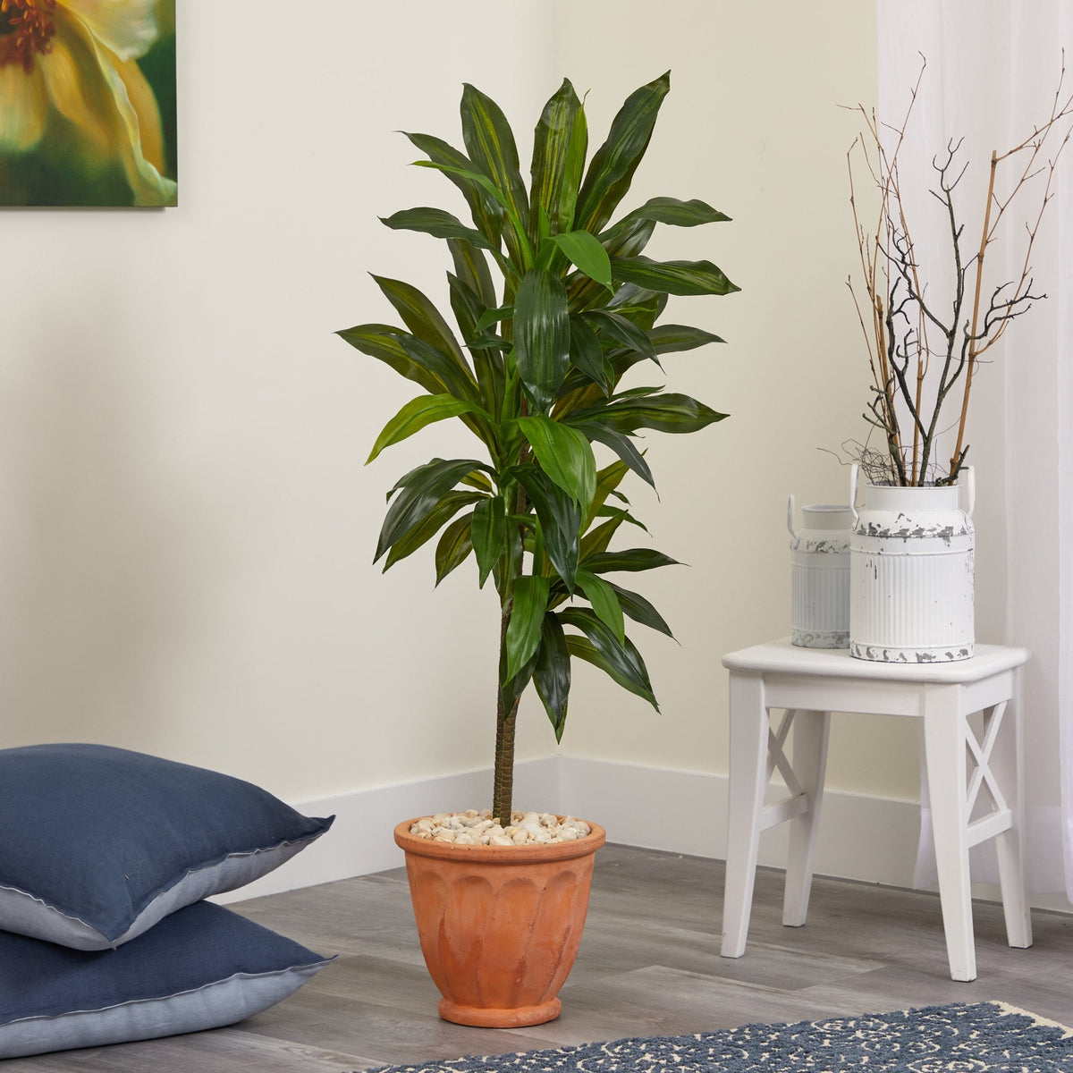 4’ Dracaena Artificial Plant in Terra-Cotta Planter (Real Touch), photo 3 of 3