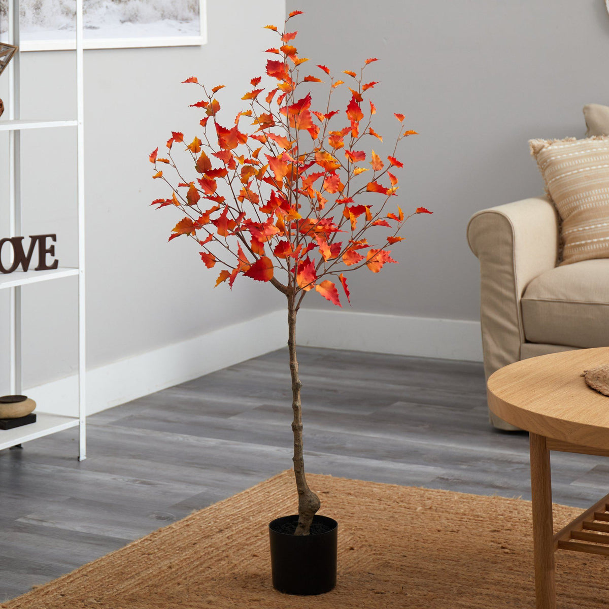 4’ Fall Birch Artificial Autumn Tree, photo 4 of 5
